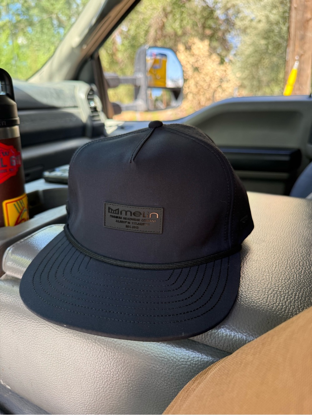 Melin Men's Black Rope-Trim Snapback Hat